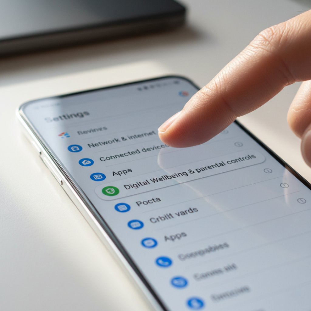 Digital Wellbeing and parental controls option