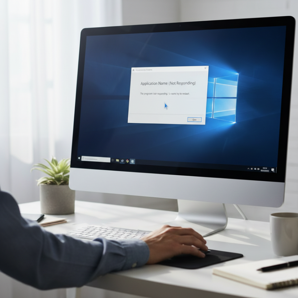 Frozen Windows application not responding screen