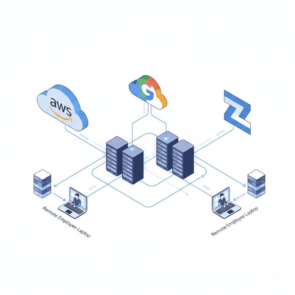 Hybrid multi-cloud environment connecting