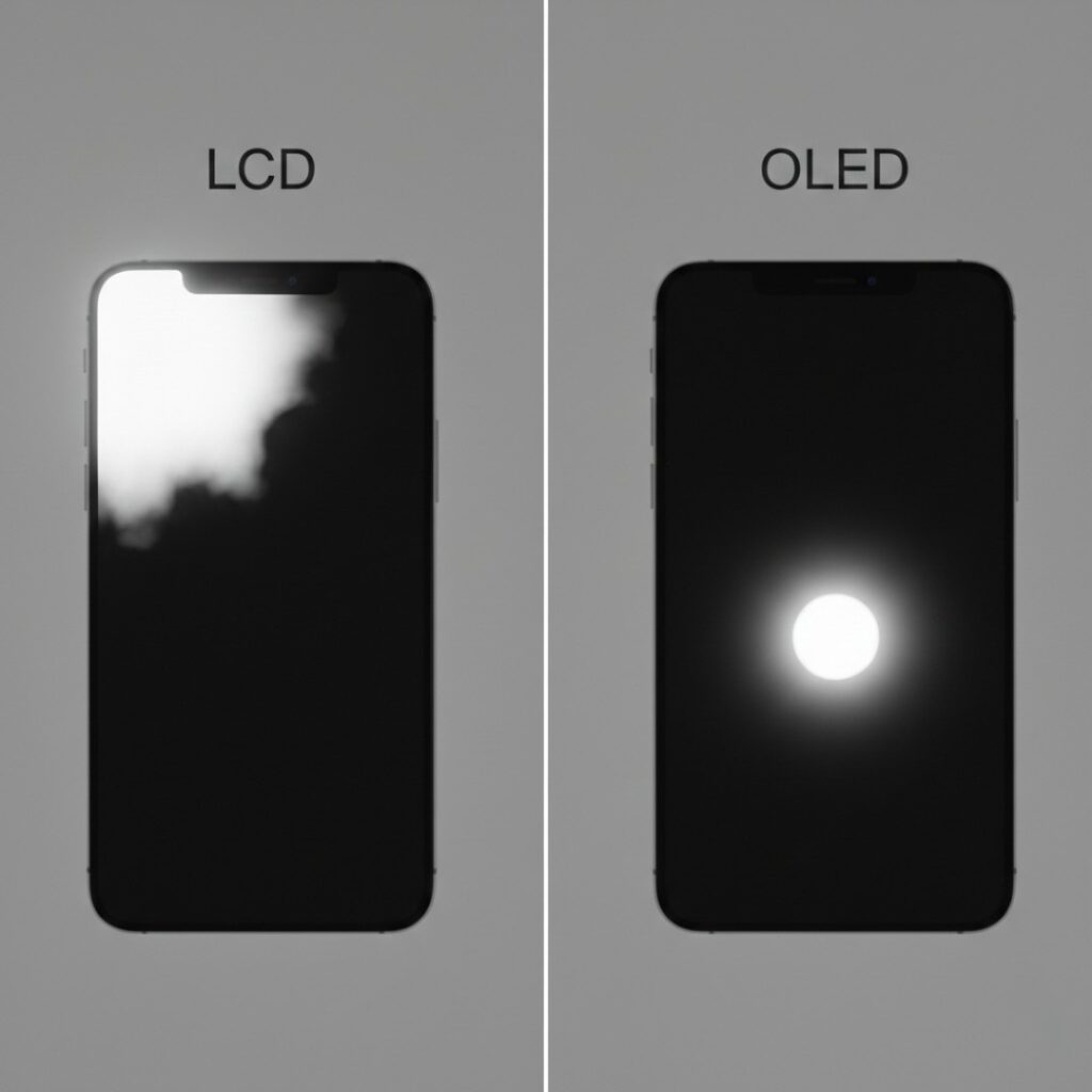 LCD backlight bleed vs OLED pixel degradation comparison