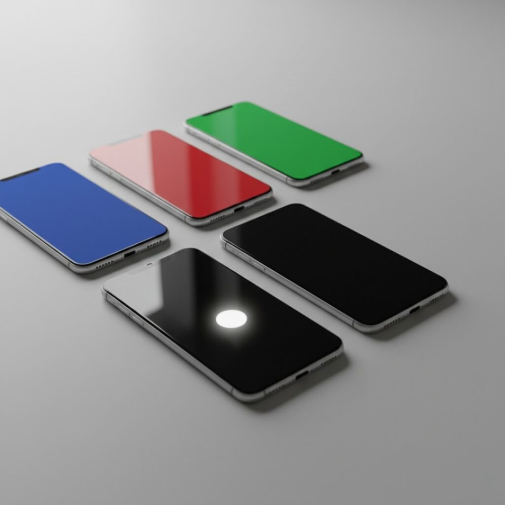 RGB screen test used to identify white spots