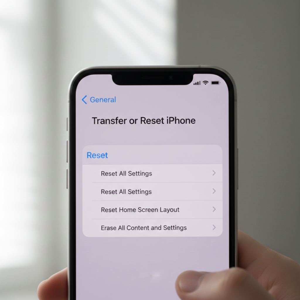 Reset Home Screen Layout option in iPhone settings