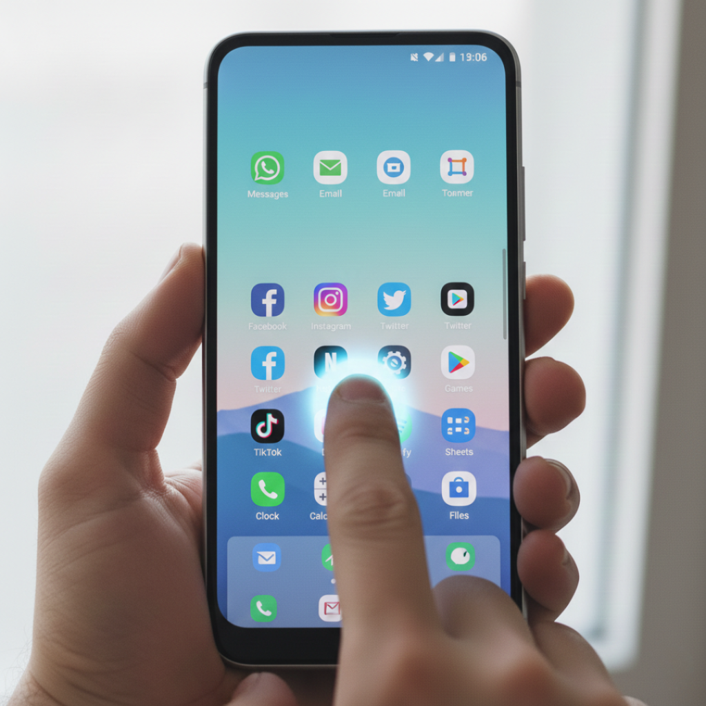 Swipe up gesture on Android home screen opening app drawer