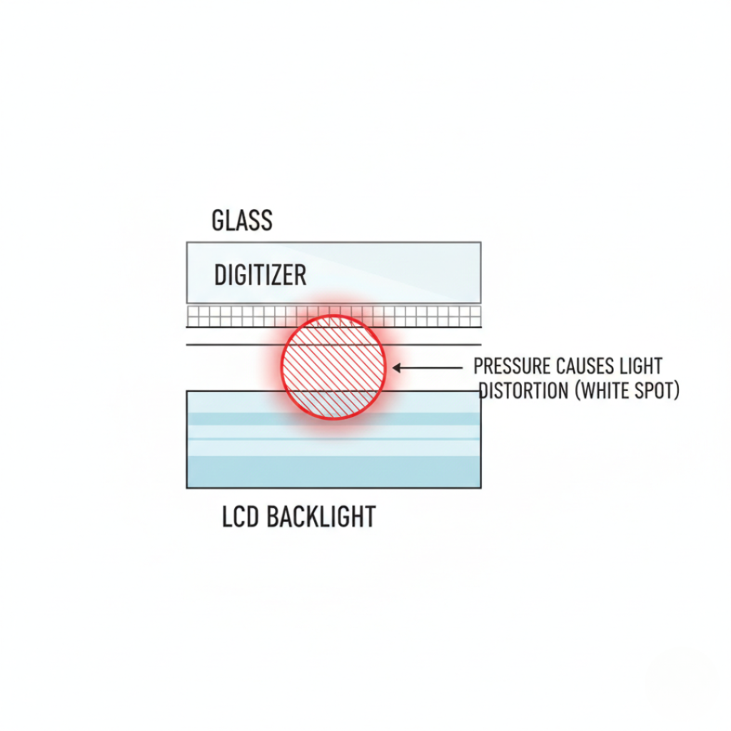 Technical diagram showing pressure damage