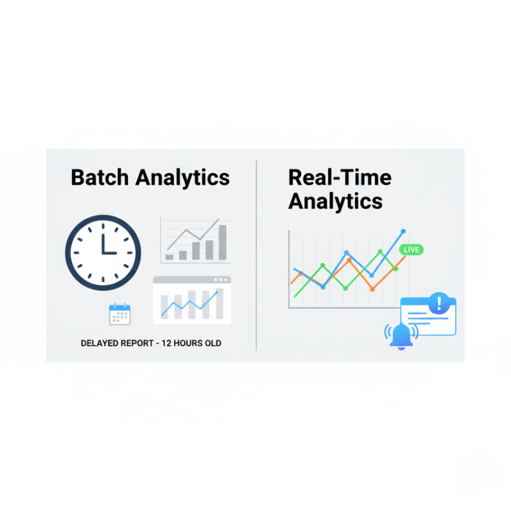batch analytics versus real time analytics comparison