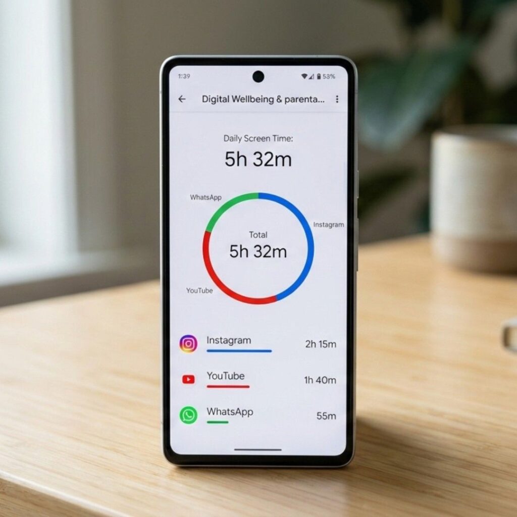 display how to check screen time on android