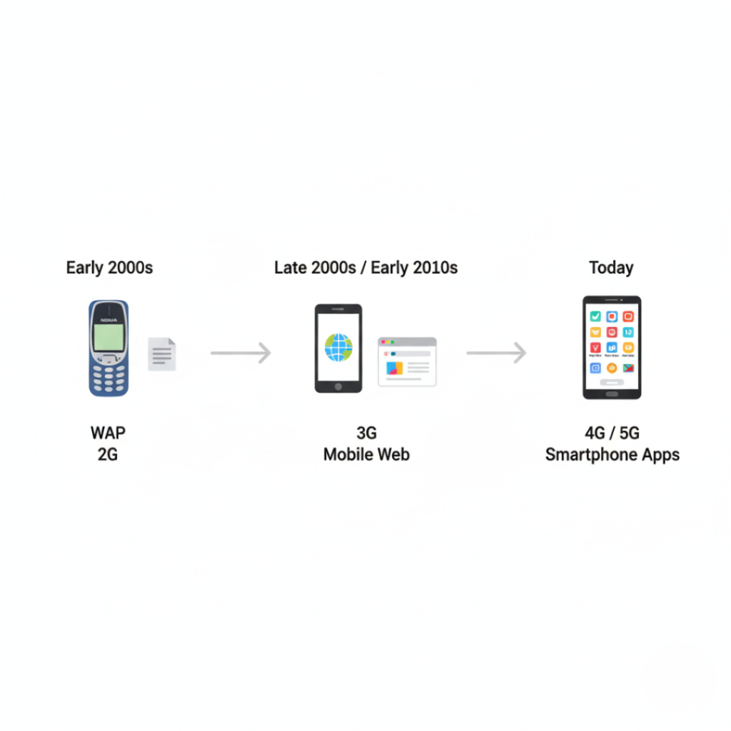 evolution from WAP to modern mobile internet timeline