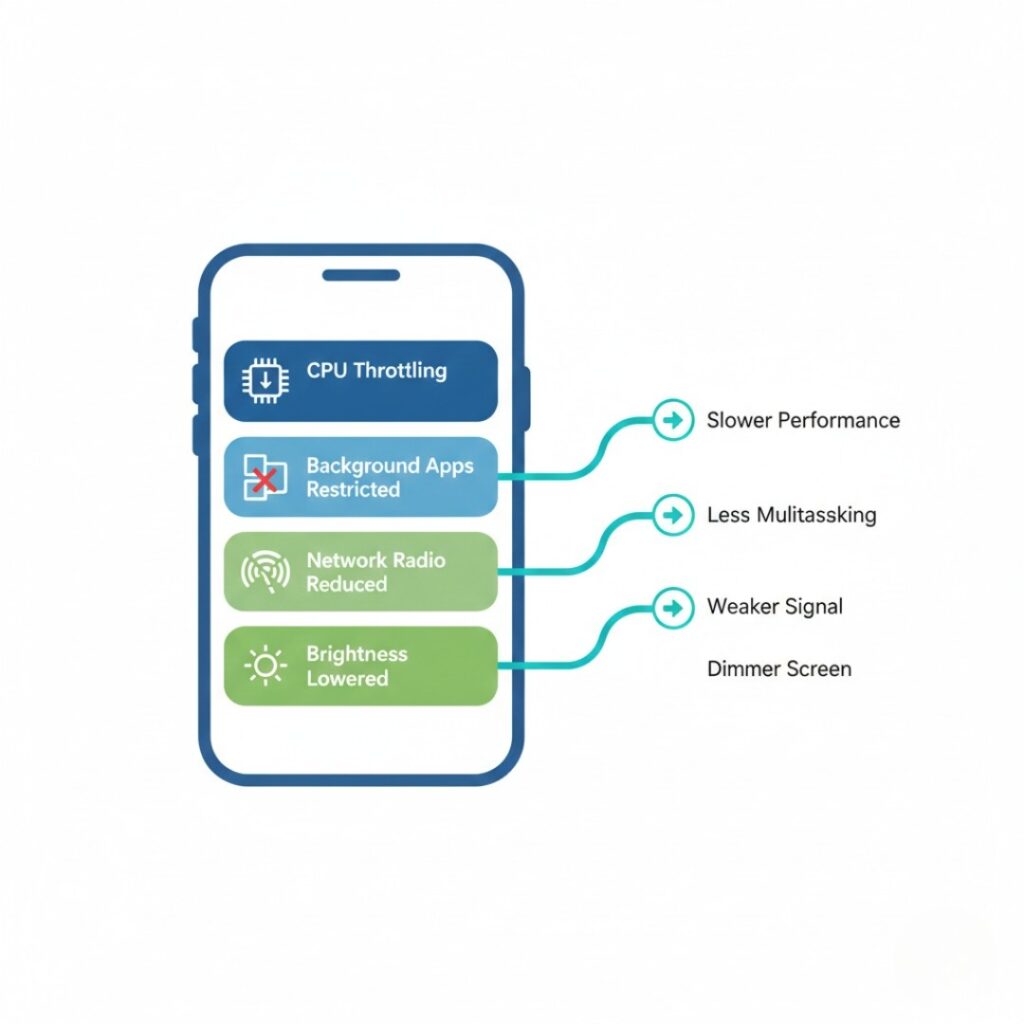 smartphone battery saver mode process diagram layers