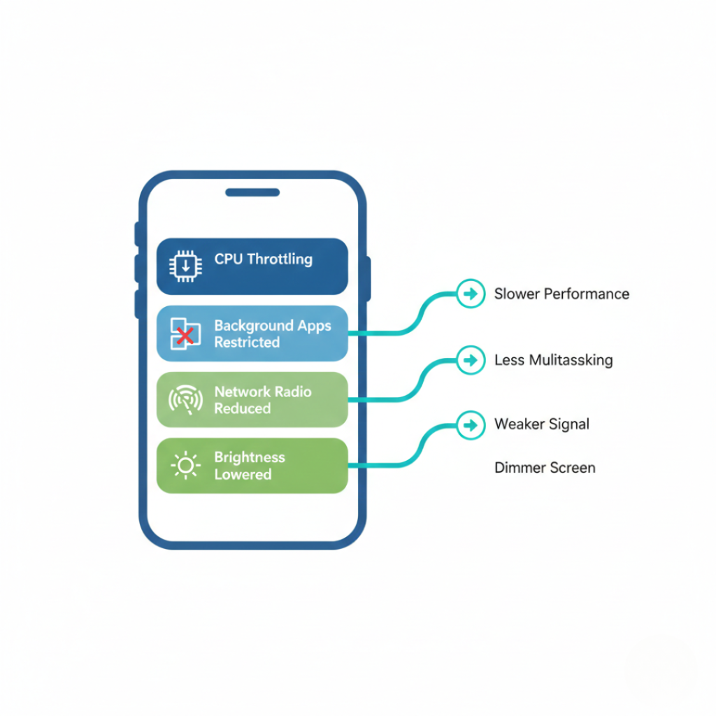 smartphone battery saver mode process diagram layers