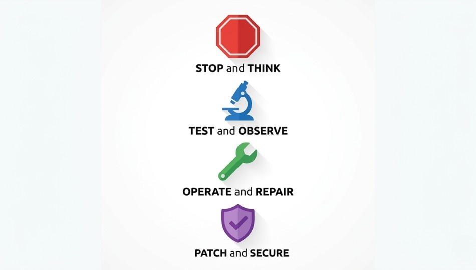 A clean 4-step vertical infographic on a white background