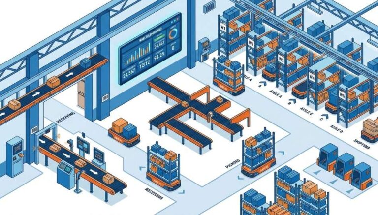 Vector Automated Warehouse Graphic