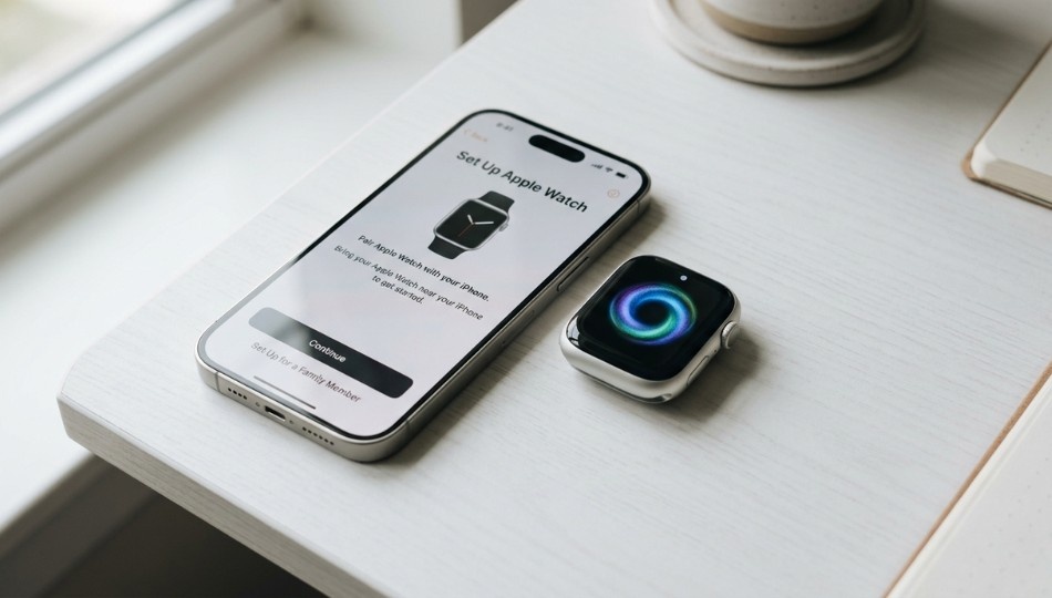 The screen shows how to connect apple watch to iphone